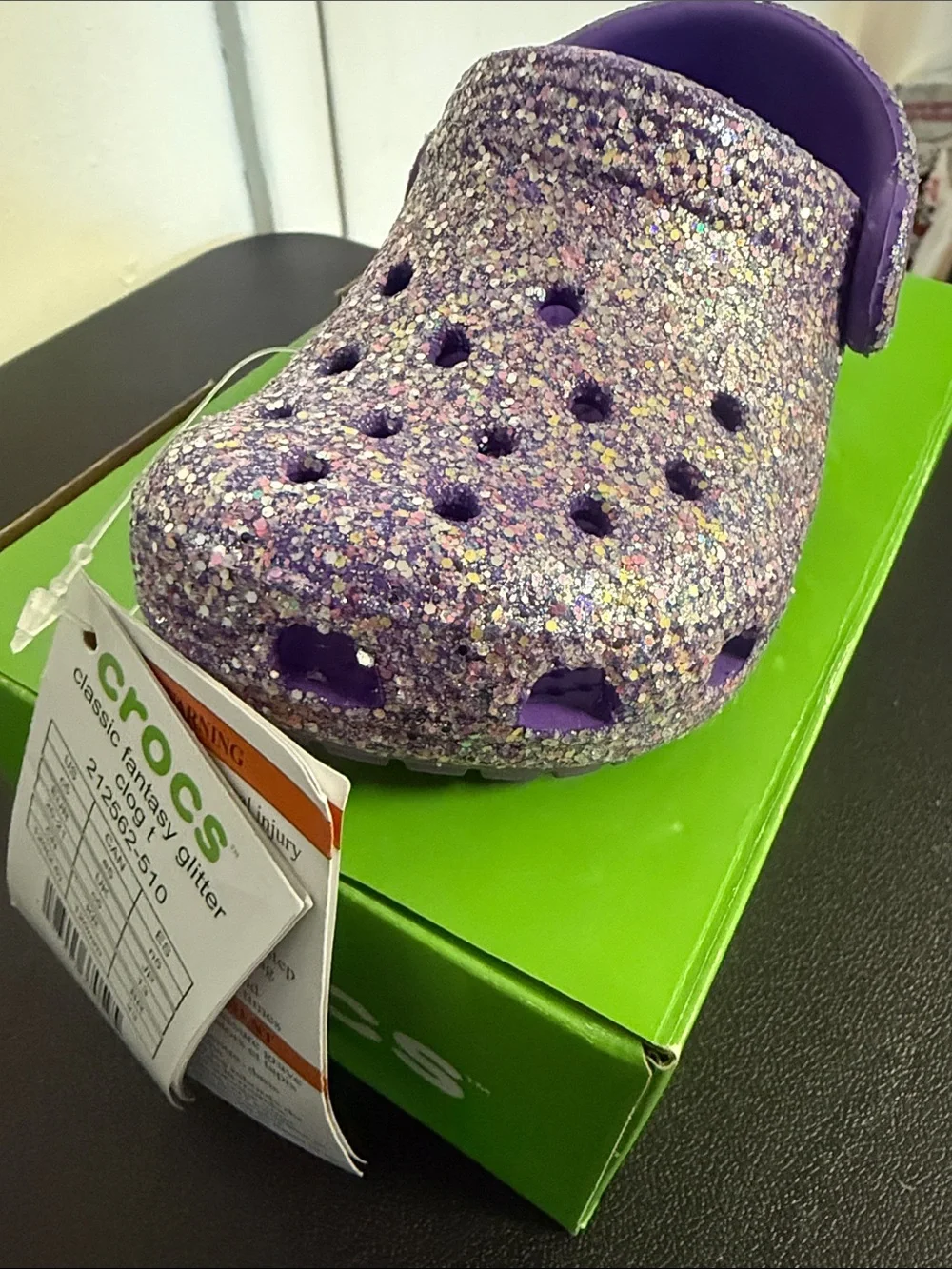 CROCS Kids' Purple Glitter Clog
